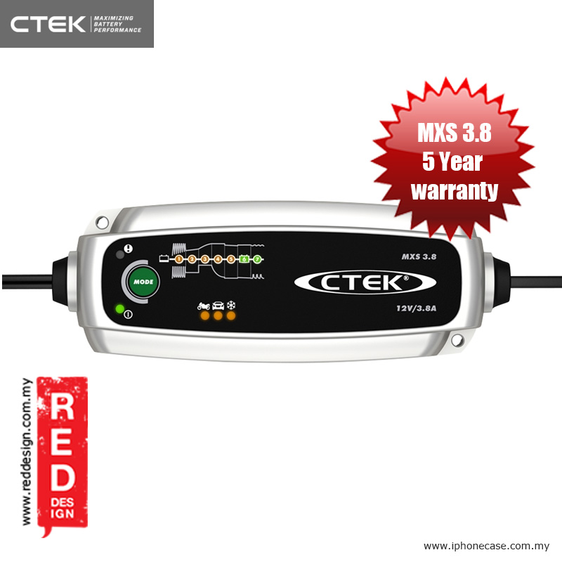 Picture of CTEK MXS 3.8 UK Smart Battery Charger Red Design- Red Design Cases, Red Design Covers, iPad Cases and a wide selection of Red Design Accessories in Malaysia, Sabah, Sarawak and Singapore 