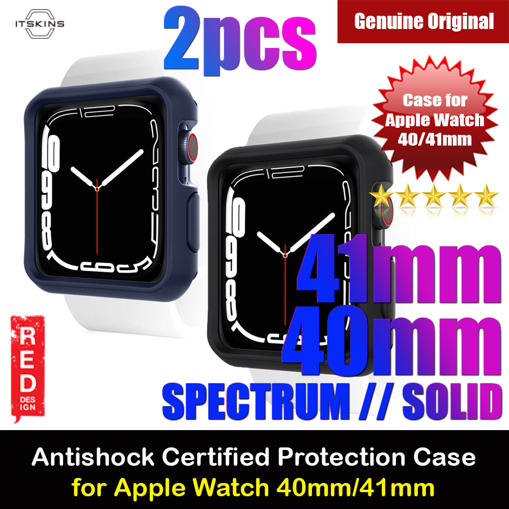 Picture of ITSKINS Spectrum Solid Protection Case for Apple Watch 41mm 40mm (Blue 1pcs Black 1pcs) Apple Watch 40mm- Apple Watch 40mm Cases, Apple Watch 40mm Covers, iPad Cases and a wide selection of Apple Watch 40mm Accessories in Malaysia, Sabah, Sarawak and Singapore 