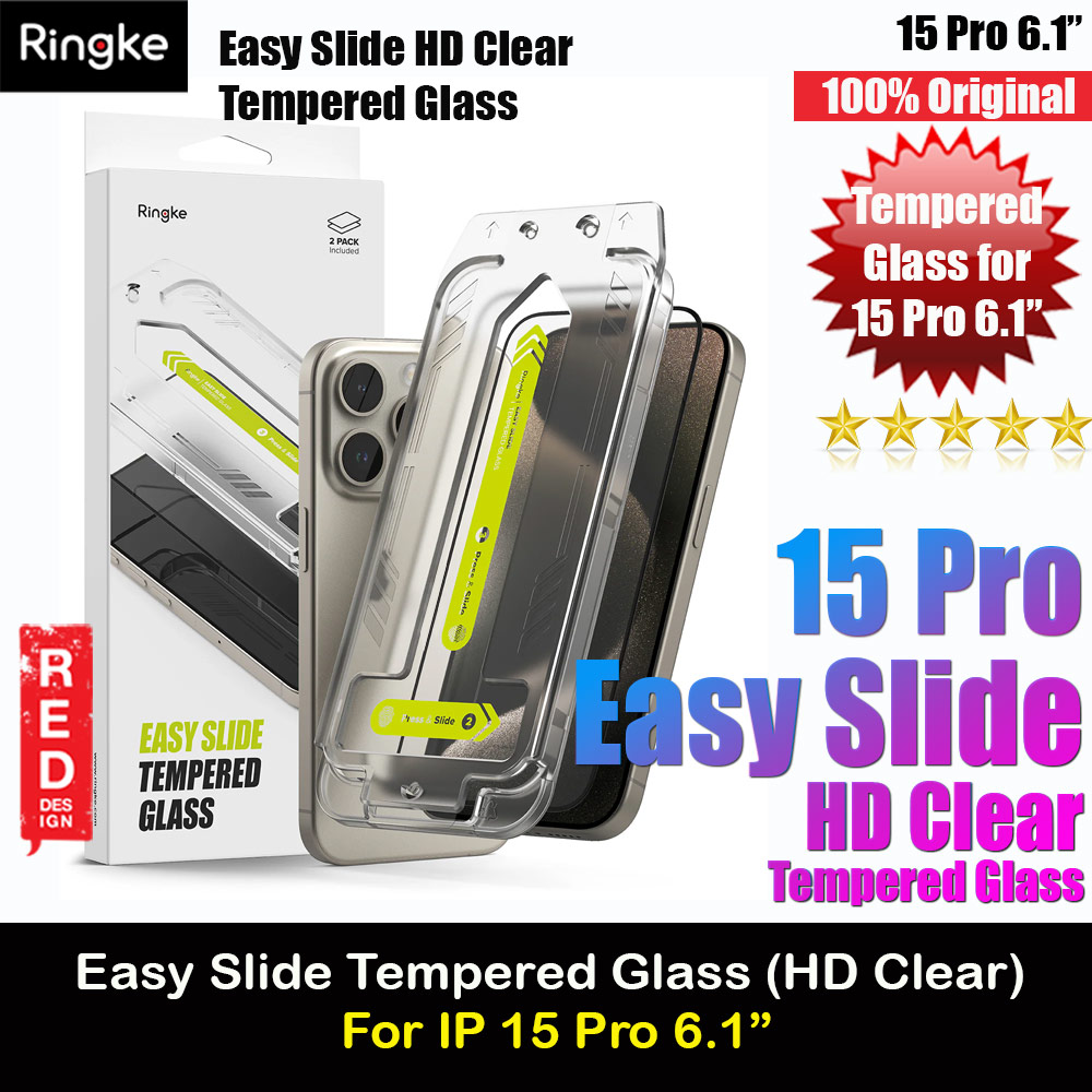 Picture of Ringke Easy Slide Tempered Glass Screen Protector with Easy Installation Jig Kit for iPhone 15 Pro 6.1 (HD Clear) 2 Pack Apple iPhone 15 Pro 6.1- Apple iPhone 15 Pro 6.1 Cases, Apple iPhone 15 Pro 6.1 Covers, iPad Cases and a wide selection of Apple iPhone 15 Pro 6.1 Accessories in Malaysia, Sabah, Sarawak and Singapore 