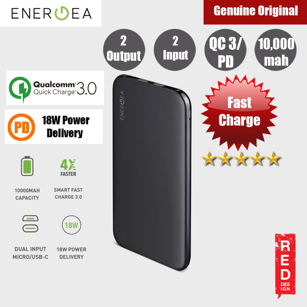 Picture of Energea  SLIMPAC PQ1201 USB C PD Power Delivery 18W Power Bank 10000mAh for iPhone Huawei Samsung Red Design- Red Design Cases, Red Design Covers, iPad Cases and a wide selection of Red Design Accessories in Malaysia, Sabah, Sarawak and Singapore 