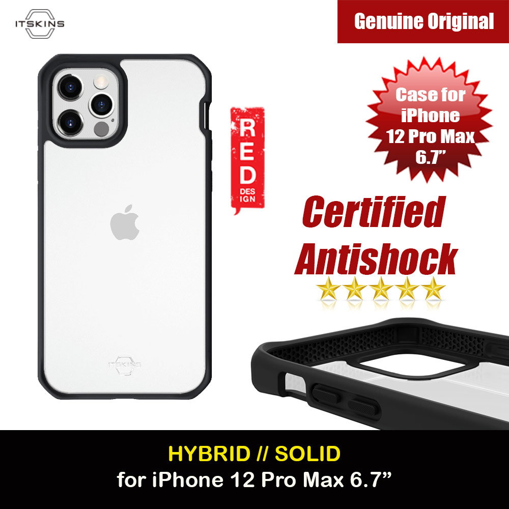 Picture of ITSKINS HYBRID SOLID ANTIMICROBIAL Certified Antishock Protection Case for Apple iPhone 12 Pro Max 6.7 (Plain Black transparent) Apple iPhone 12 Pro Max 6.7- Apple iPhone 12 Pro Max 6.7 Cases, Apple iPhone 12 Pro Max 6.7 Covers, iPad Cases and a wide selection of Apple iPhone 12 Pro Max 6.7 Accessories in Malaysia, Sabah, Sarawak and Singapore 