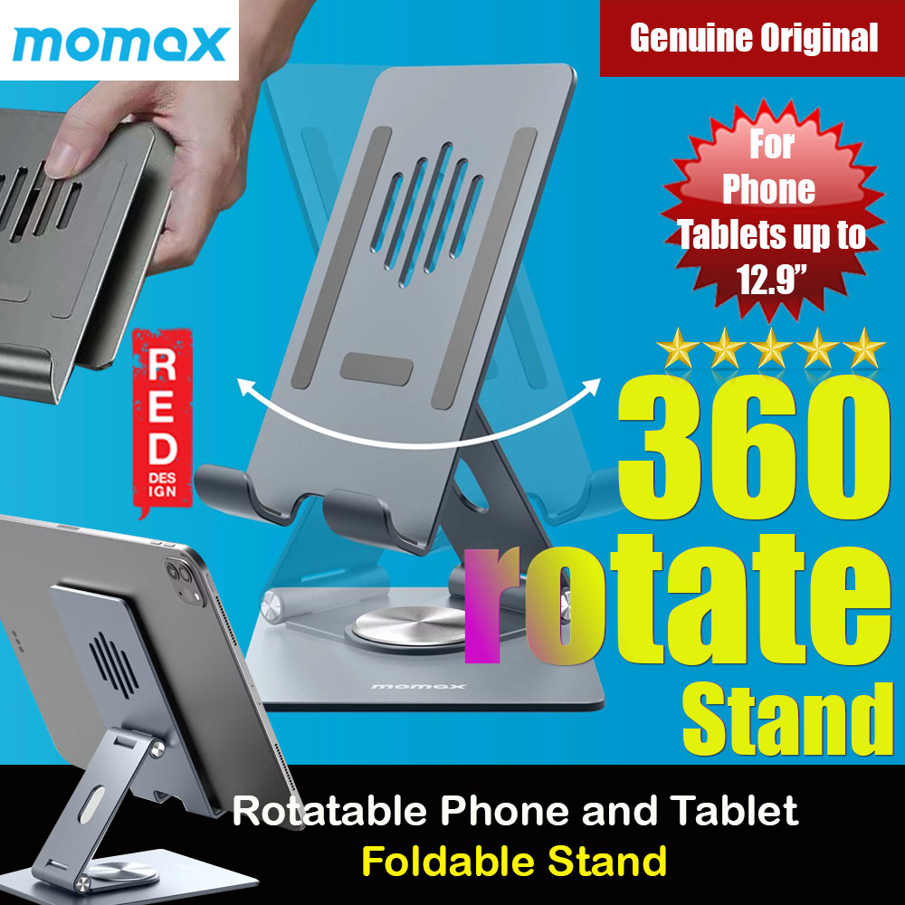 Picture of Momax Universal Rotatable Foldable Aluminum Phone Tablets Stand for iPad iPad Air iPad Pro iPhone 13 Pro Max (Gray) Red Design- Red Design Cases, Red Design Covers, iPad Cases and a wide selection of Red Design Accessories in Malaysia, Sabah, Sarawak and Singapore 