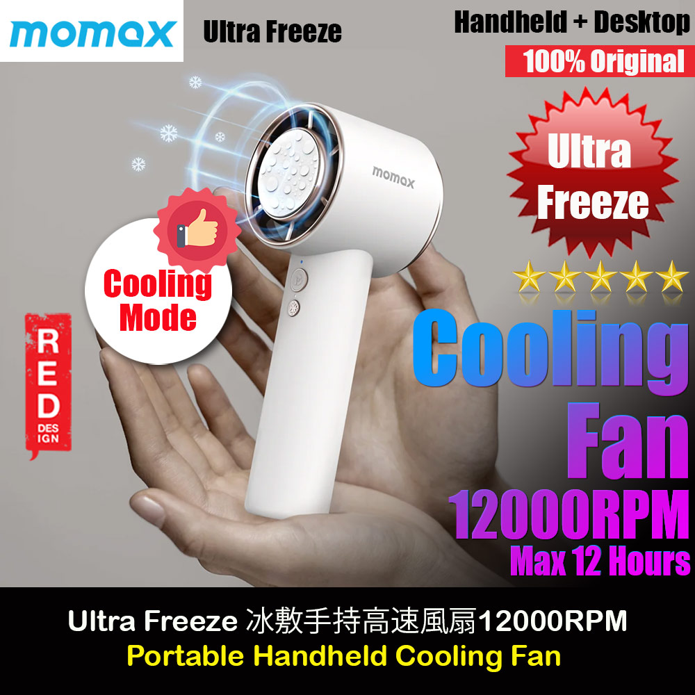Picture of Momax Portable Handheld Fan Ultra Freeze High Speed 12000RPM Cooling Fan with Stepless Speed Control (White) Red Design- Red Design Cases, Red Design Covers, iPad Cases and a wide selection of Red Design Accessories in Malaysia, Sabah, Sarawak and Singapore 