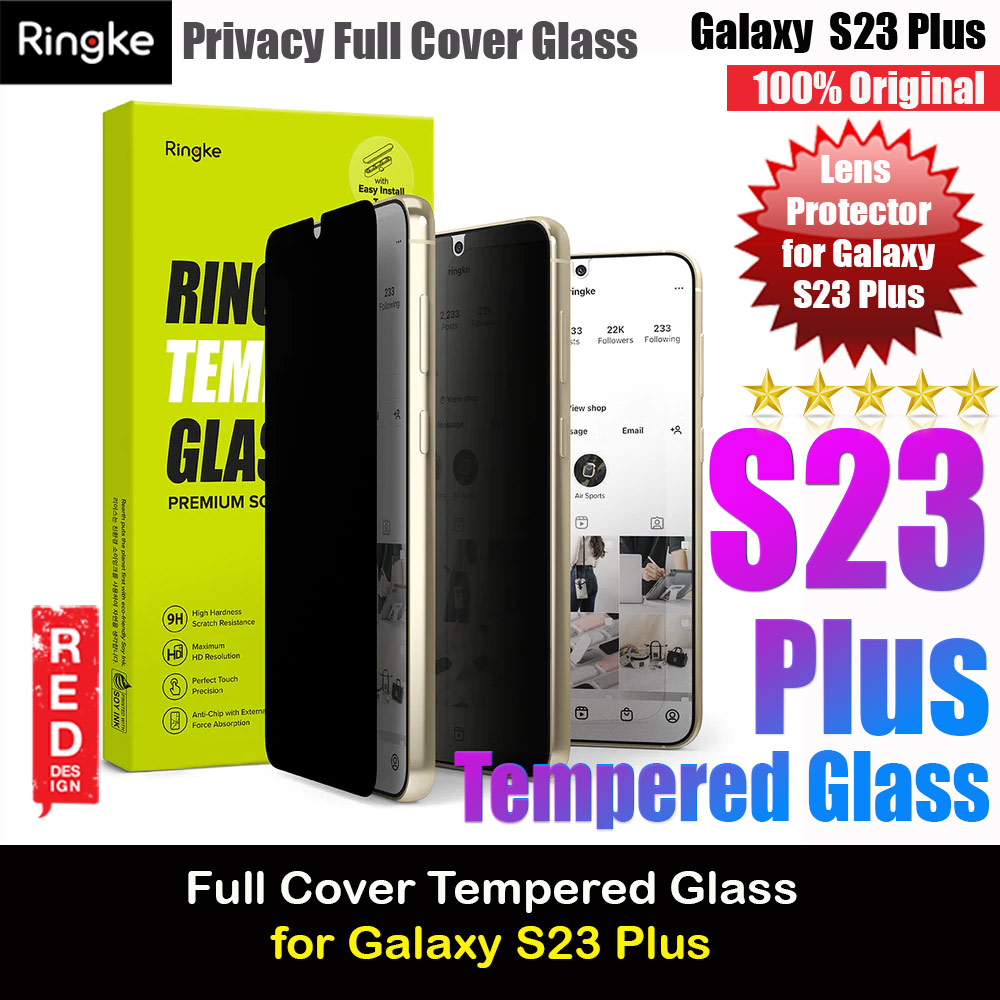 Picture of Ringke Full Cover Glass Tempered Glass Screen Protector with Installation Jig Tool for Samsung Galaxy S23 Plus (Privacy Anti View Anti Peep Anti Spy) Samsung Galaxy S23 Plus- Samsung Galaxy S23 Plus Cases, Samsung Galaxy S23 Plus Covers, iPad Cases and a wide selection of Samsung Galaxy S23 Plus Accessories in Malaysia, Sabah, Sarawak and Singapore 