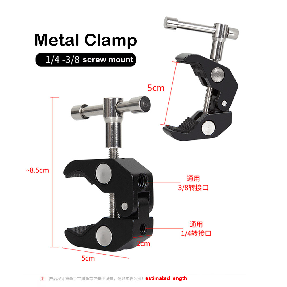 Picture of 360 Degree Multi Angle Adjustable Flexible Aluminum Alloy Lazy Photography Live Broadcast Phone Holder Clamp Stand with Standard 5mm Mount (Black)