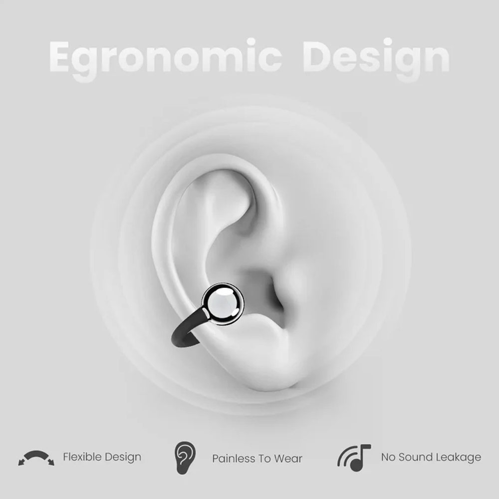 Picture of HiFuture Flexclip Bluetooth 5.4 Comfort Open Ear Headphones Waterproof with ENC Noise Cancellation (Black)