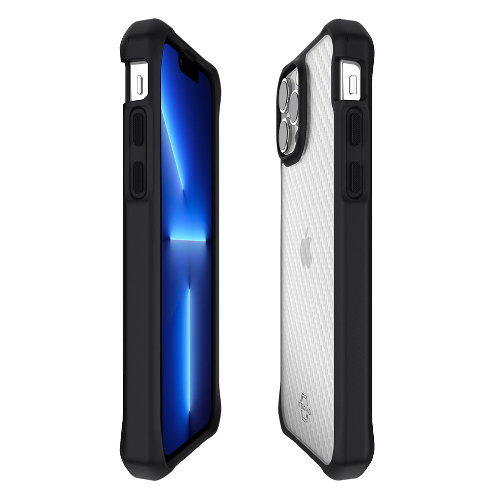 Picture of Apple iPhone 12 Pro Max 6.7 Case | ITSKINS HYBRID TEK ANTIMICROBIAL Certified Antishock Protection Case for iPhone 13 Pro Max 6.7 (Black and Transparent)