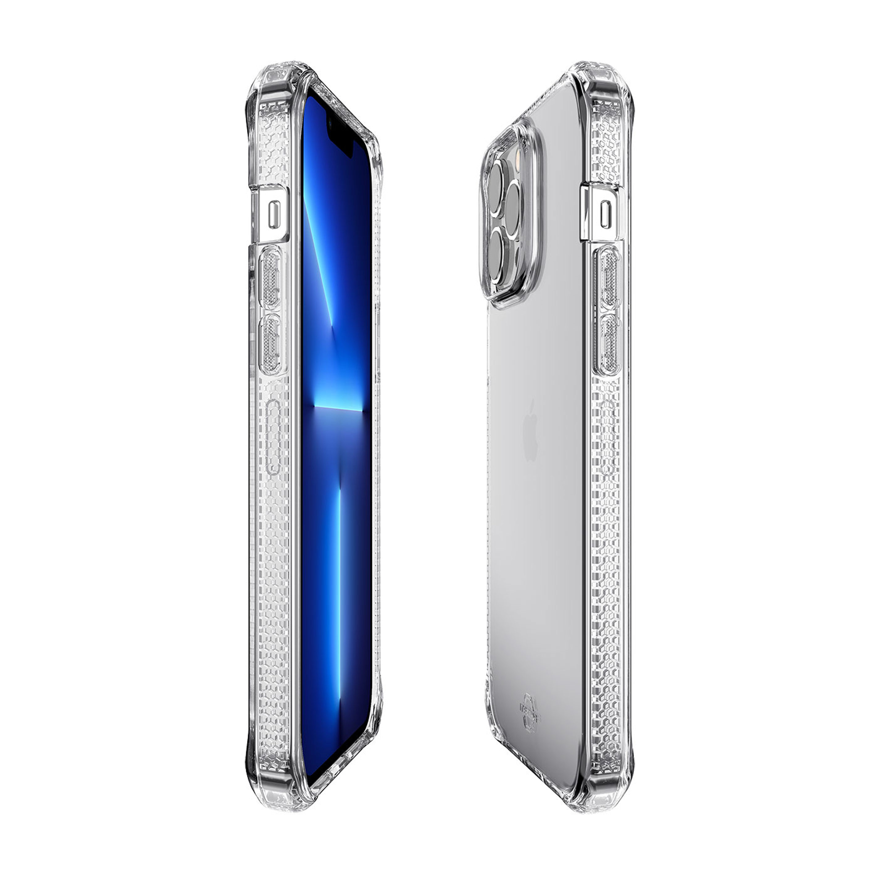Picture of Apple iPhone 13 6.1 Case | ITSKINS SPECTRUM CLEAR ANTIMICROBIAL Certified Antishock Protection Case for iPhone 13 6.1 (Transparent)