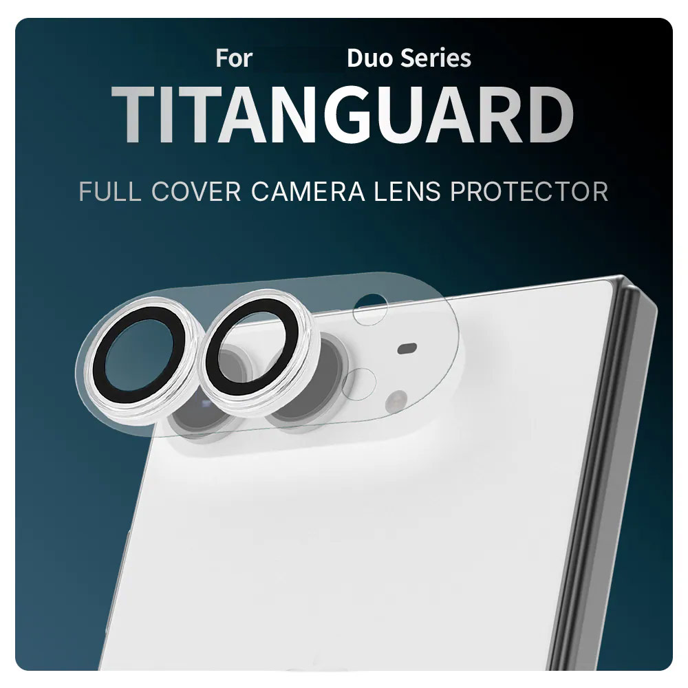 Picture of Apple iPhone 18 Pro  | JTLEGEND Titanguard Full Cover Camera Lens Protector Glossy for iPhone Duo (with Quick Install Board)  - Clear