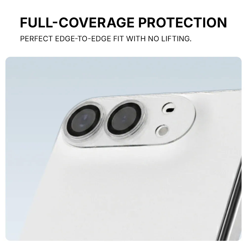 Picture of Apple iPhone 18 Pro  | JTLEGEND Titanguard Full Cover Camera Lens Protector Glossy for iPhone Duo (with Quick Install Board)  - Clear