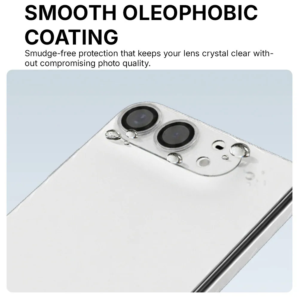 Picture of Apple iPhone 18 Pro  | JTLEGEND Titanguard Full Cover Camera Lens Protector Glossy for iPhone Duo (with Quick Install Board)  - Clear