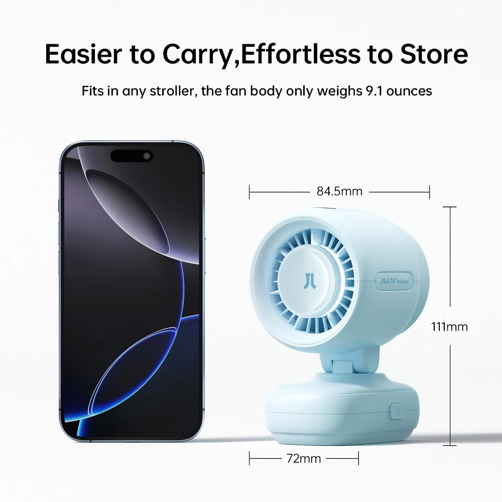 Picture of JisuLife Stroller Fan 4 Portable Baby Stroller Fan 5000mAh 38H Long Battery Ultra Quiet Natural Wind Octopus Stand Fan (Blue)