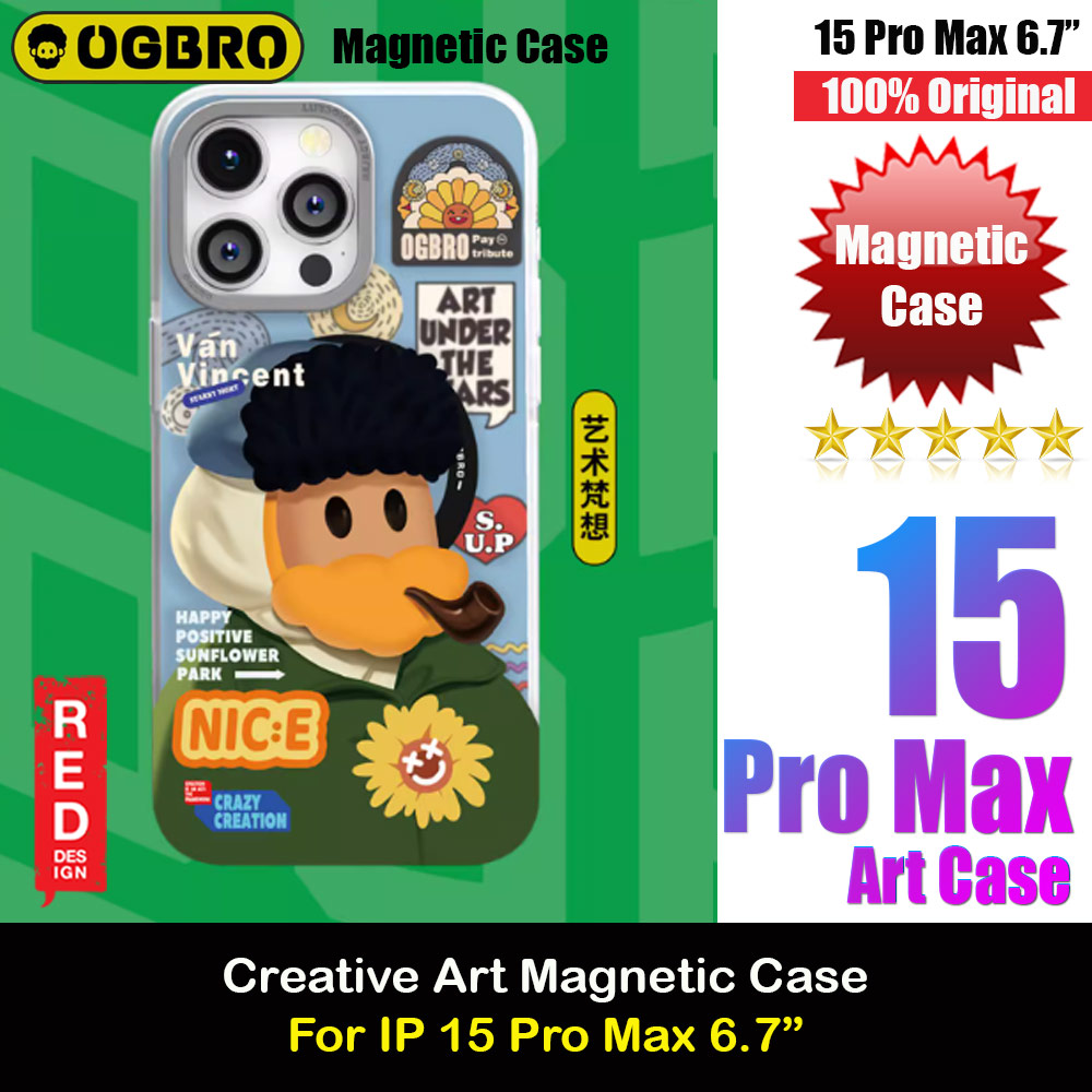 Picture of OGBRO Creative Art Design Magnetic Drop Protection Case with Aluminum Lens Frame Protection for iPhone 15 Pro Max 6.7 (Artist) Apple iPhone 15 Pro Max 6.7- Apple iPhone 15 Pro Max 6.7 Cases, Apple iPhone 15 Pro Max 6.7 Covers, iPad Cases and a wide selection of Apple iPhone 15 Pro Max 6.7 Accessories in Malaysia, Sabah, Sarawak and Singapore 