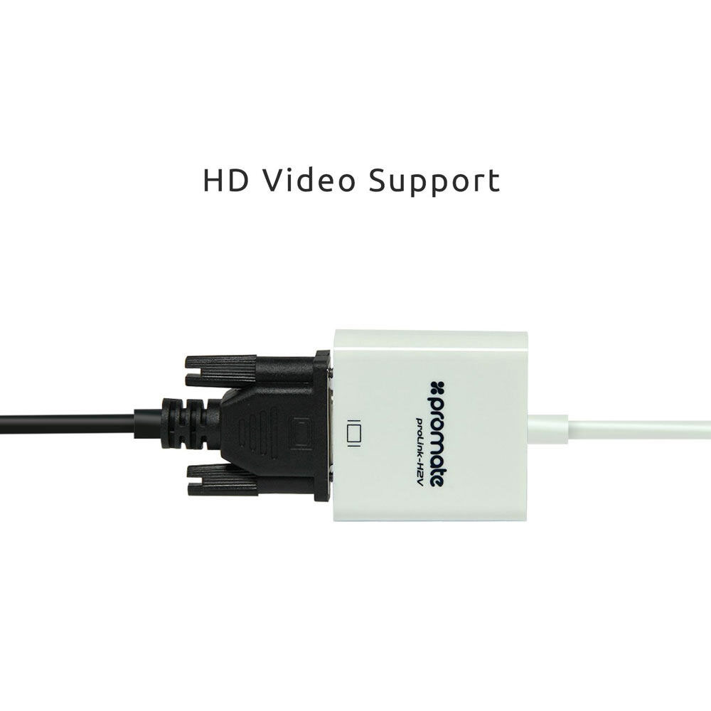 Picture of PROMATE HDMI Male to VGA Female HDMI-to-VGA Display Adaptor with 1080p Resolution Support Full HD Video Support HDMI capable devices to Projector, TV  VGA LED LCD Monitor proLink-H2V