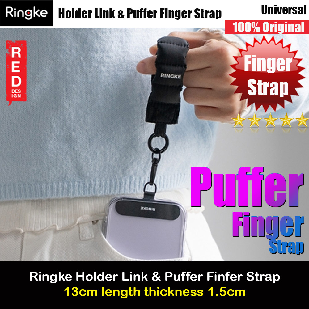 Picture of Ringke Eye Catching Holder Link & Puffer Finger Strap for Phone case (Calm Black) Red Design- Red Design Cases, Red Design Covers, iPad Cases and a wide selection of Red Design Accessories in Malaysia, Sabah, Sarawak and Singapore 