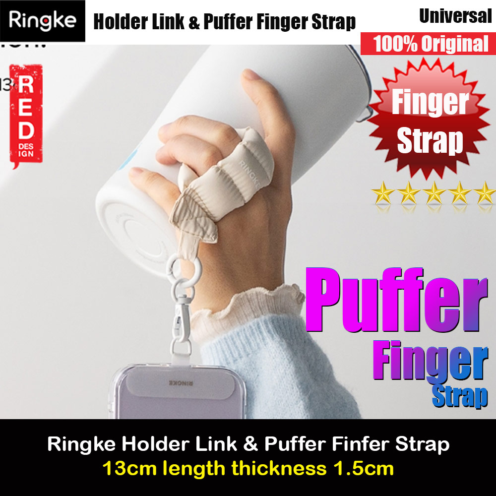 Picture of Ringke Eye Catching Holder Link & Puffer Finger Strap for Phone case (Snow White) Red Design- Red Design Cases, Red Design Covers, iPad Cases and a wide selection of Red Design Accessories in Malaysia, Sabah, Sarawak and Singapore 