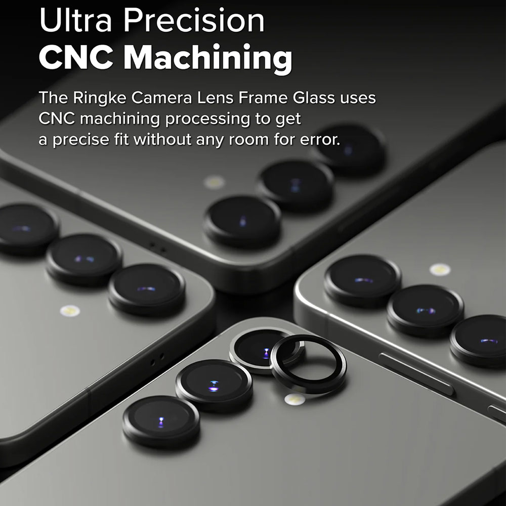 Picture of Samsung Galaxy S25  | Ringke Camera Lens Frame Glass Protector with Easy Installation for Samsung Galaxy S25 (Black)