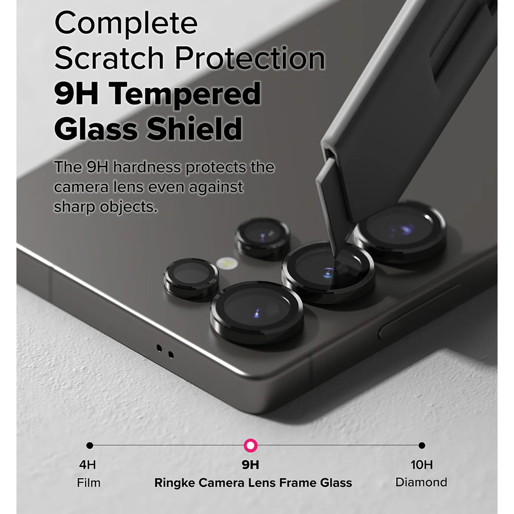 Picture of Samsung Galaxy S25 Ultra  | Ringke Camera Lens Frame Glass Protector with Easy Installation for Samsung Galaxy S25 Ultra (Black)
