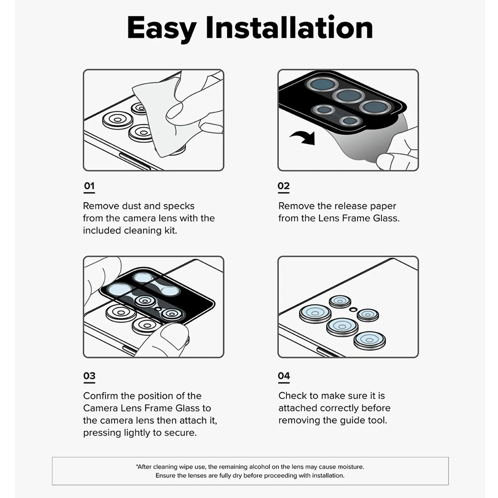 Picture of Samsung Galaxy S25 Ultra  | Ringke Camera Lens Frame Glass Protector with Easy Installation for Samsung Galaxy S25 Ultra (Black)