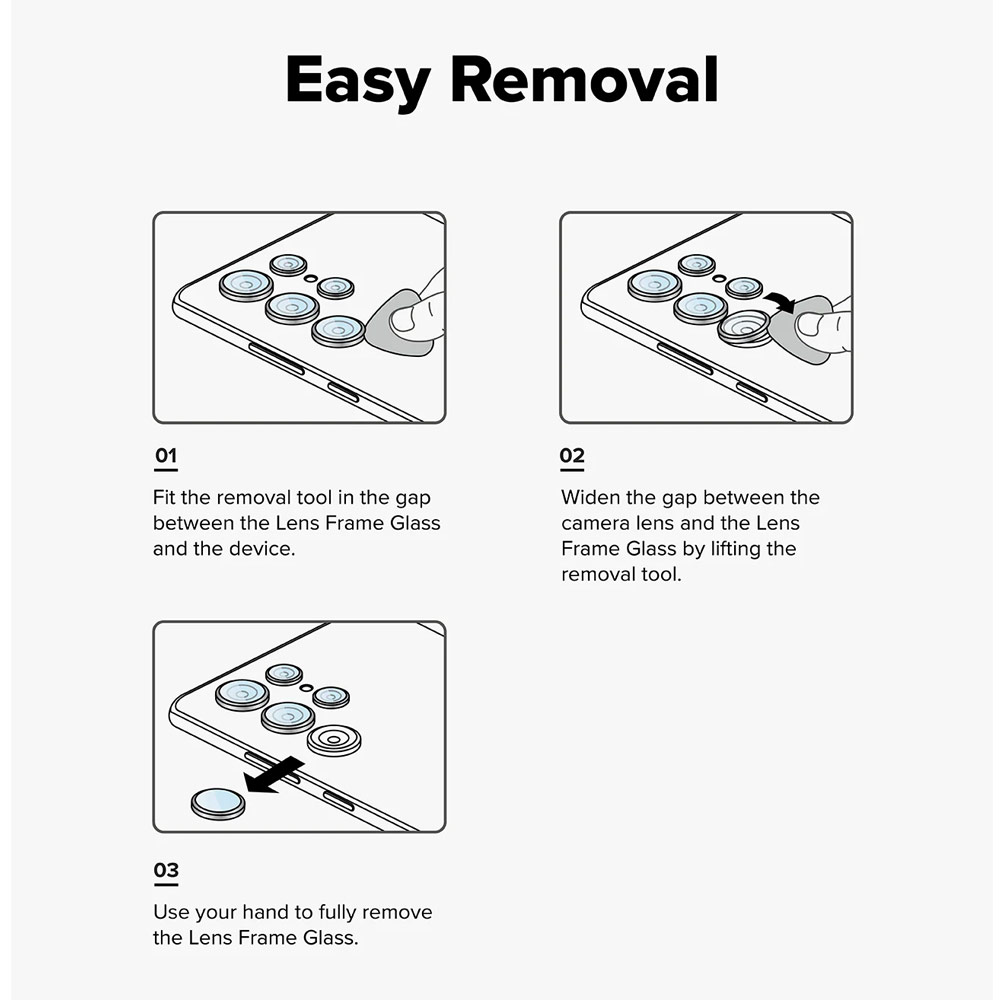Picture of Samsung Galaxy S25 Ultra  | Ringke Camera Lens Frame Glass Protector with Easy Installation for Samsung Galaxy S25 Ultra (Black)