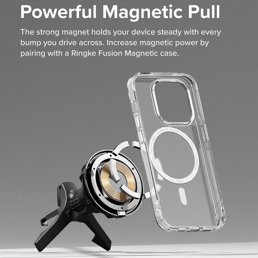 Picture of Apple iPhone 14 Pro Max 6.7  | Ringke Peltier Magnetic Car Drive Qi Wireless Charging 15W Max Fast Charge Air Vent Car Mount Phone Holder for iPhone 14 Pro Max 13 Pro Max (Air Vent)