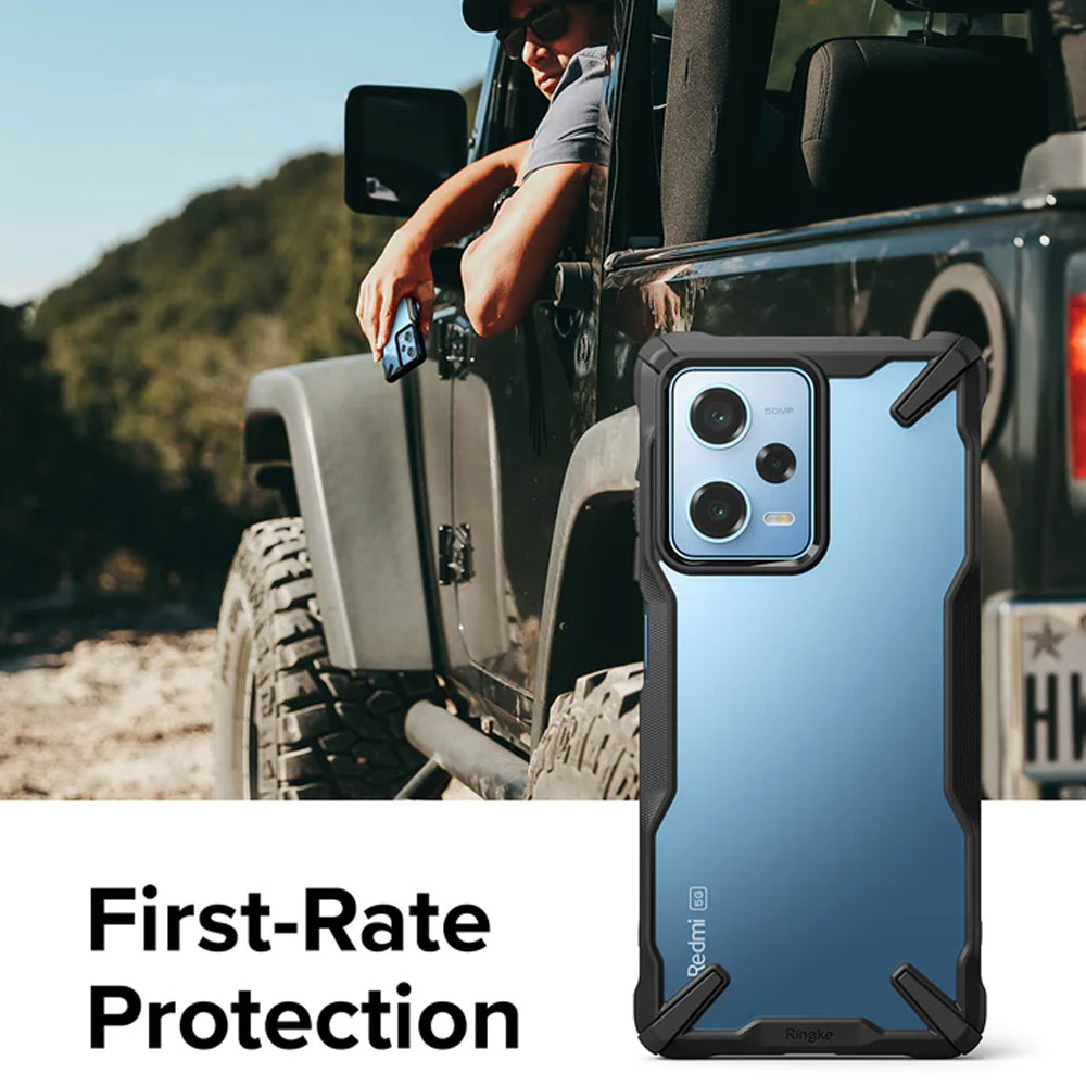 Picture of Xiaomi Poco X5 Pro 5G Case | Ringke Fusion-X Scratch Protection Raised Bezel Precise Case for Xiaomi Redmi Note 12 Pro 5G Poco X5 Pro 5G (Black)