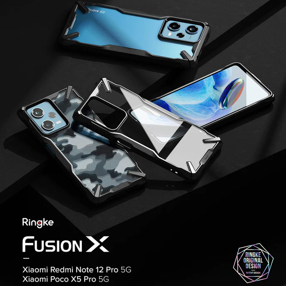 Picture of Xiaomi Poco X5 Pro 5G Case | Ringke Fusion-X Scratch Protection Raised Bezel Precise Case for Xiaomi Redmi Note 12 Pro 5G Poco X5 Pro 5G (Black)