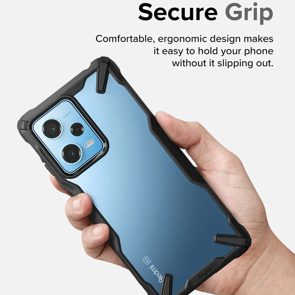 Picture of Xiaomi Poco X5 Pro 5G Case | Ringke Fusion-X Scratch Protection Raised Bezel Precise Case for Xiaomi Redmi Note 12 Pro 5G Poco X5 Pro 5G (Black)