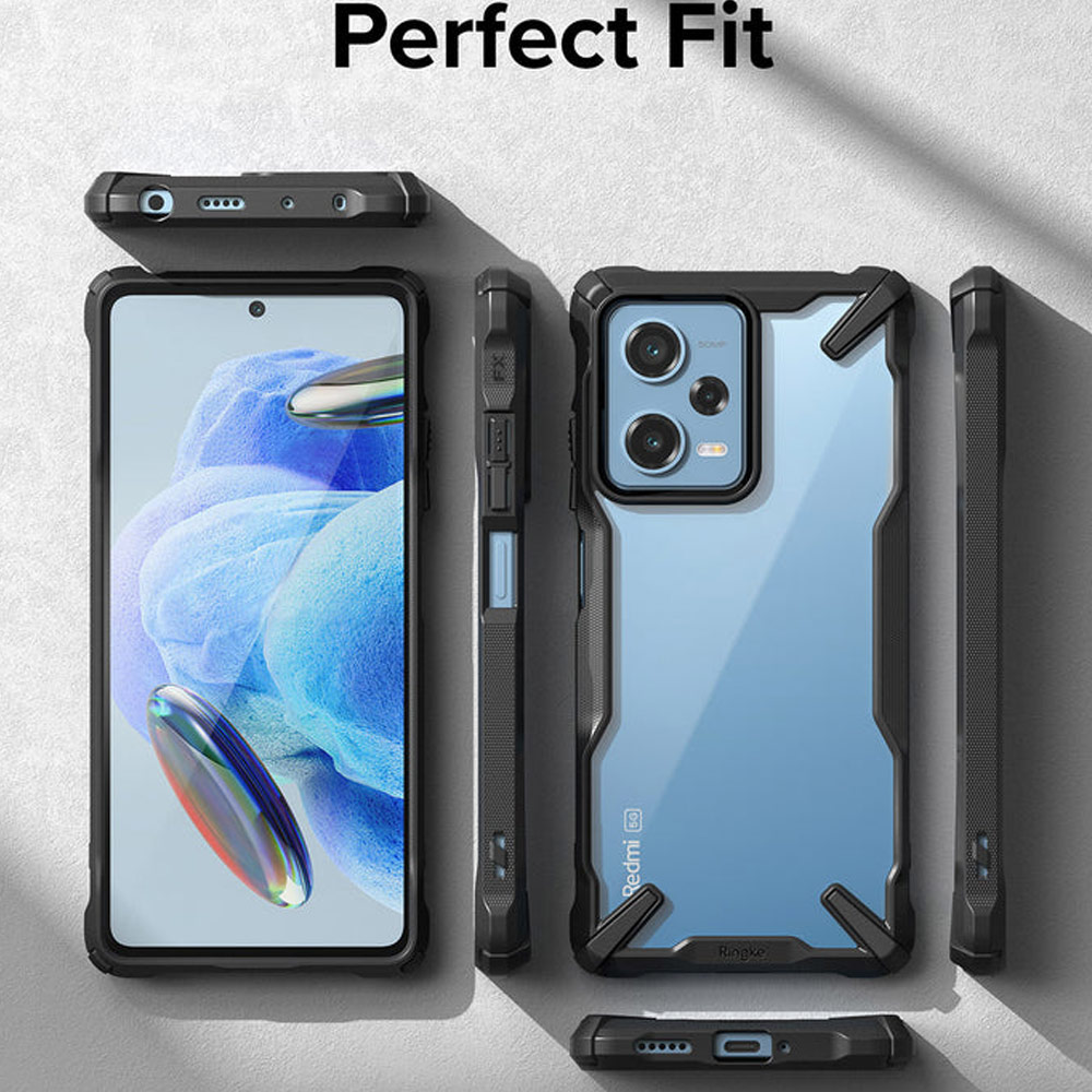 Picture of Xiaomi Poco X5 Pro 5G Case | Ringke Fusion-X Scratch Protection Raised Bezel Precise Case for Xiaomi Redmi Note 12 Pro 5G Poco X5 Pro 5G (Black)