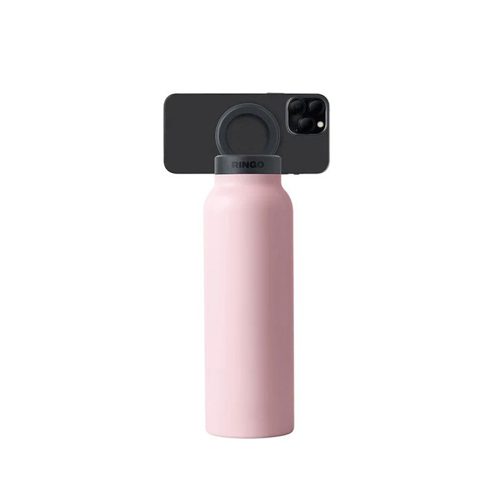 Picture of Ringo Stainless Steel Water Bottle with Magnetic Magsafe Compatible Lid 24oz 700 ml BPA Free (Pink)