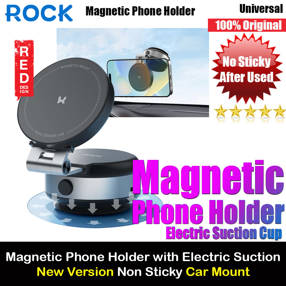 Picture of Rock Magnetic Car Holder Car Mount Phone Holder with Eletric Strong Suction for Windscreen and Dashboard Red Design- Red Design Cases, Red Design Covers, iPad Cases and a wide selection of Red Design Accessories in Malaysia, Sabah, Sarawak and Singapore 