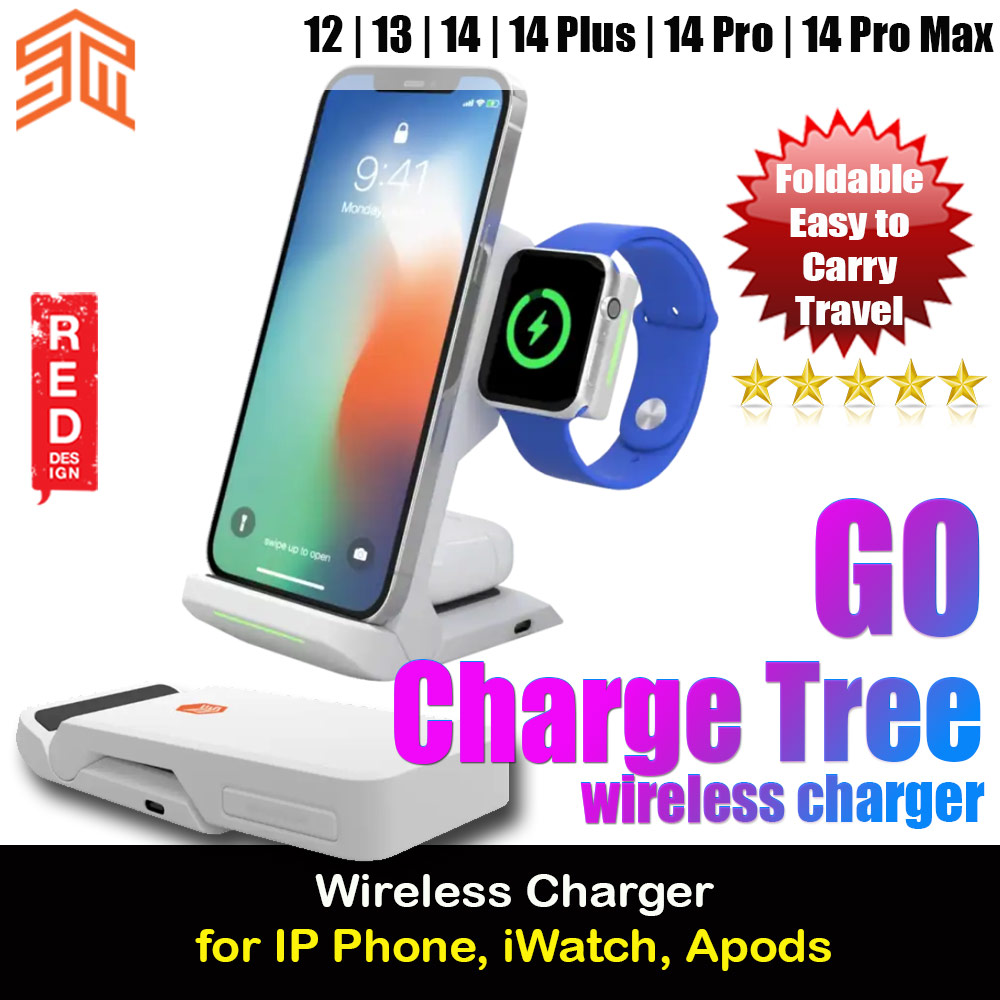 Picture of STM ChargeTree Go 3 in 1 Wireless Charging Station Max 15W for iPhone 14 Pro Max Air Pods Pro Apple Watch Apple Watch 44mm- Apple Watch 44mm Cases, Apple Watch 44mm Covers, iPad Cases and a wide selection of Apple Watch 44mm Accessories in Malaysia, Sabah, Sarawak and Singapore 