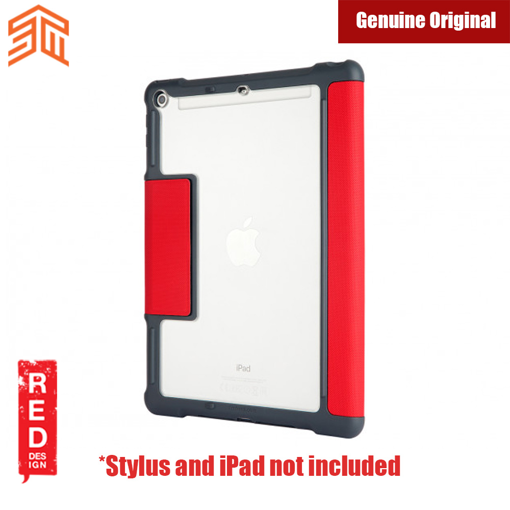 Picture of Apple iPad 9.7 2017 Case | STM Dux Plus iPad 5th 6th Gen iPad 9.7 2017 2018 Case With Apple Pencil Storage (Red)