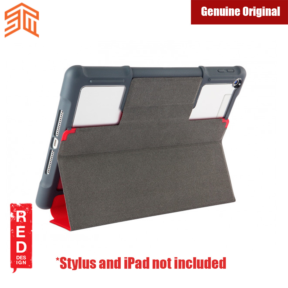 Picture of Apple iPad 9.7 2017 Case | STM Dux Plus iPad 5th 6th Gen iPad 9.7 2017 2018 Case With Apple Pencil Storage (Red)