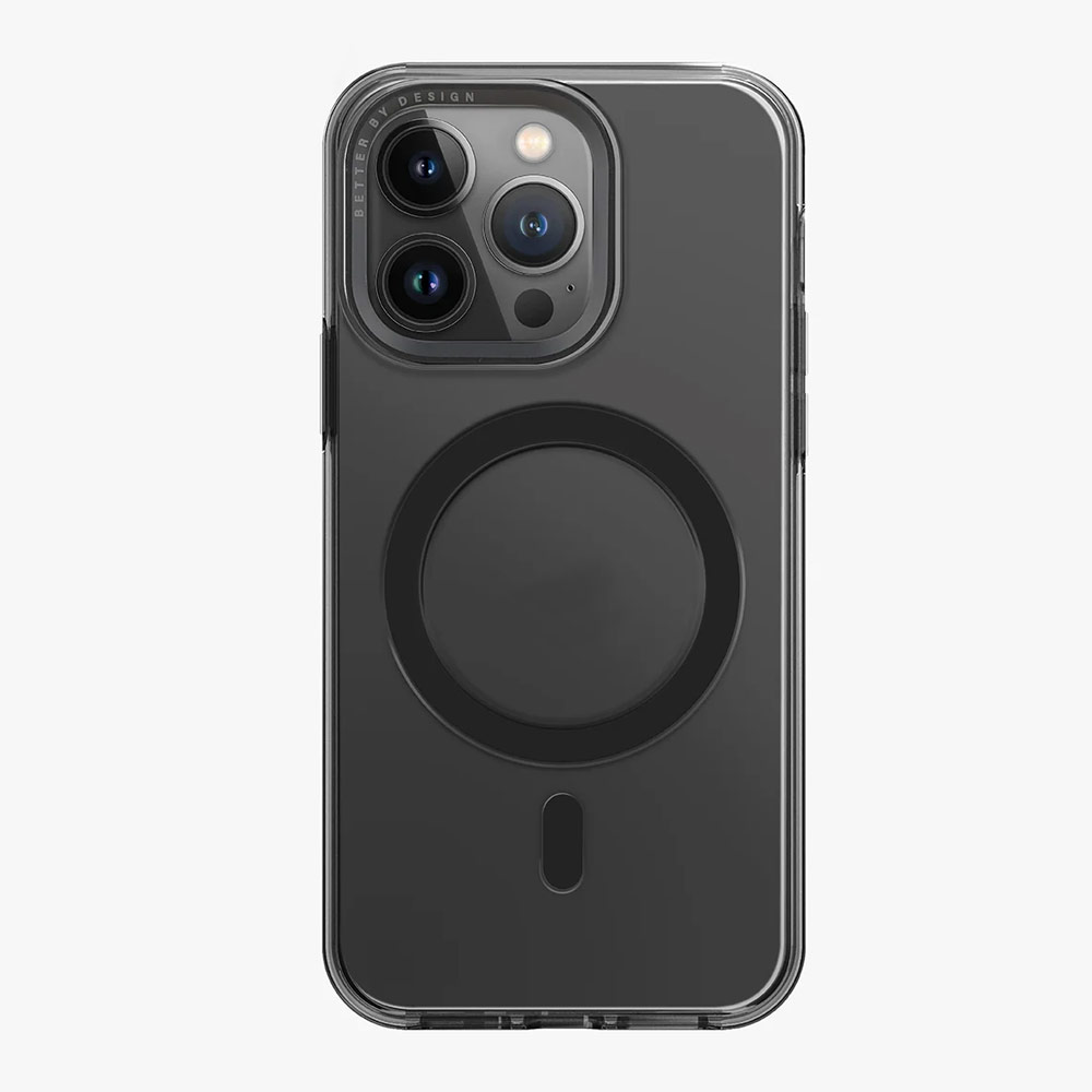 Picture of Apple iPhone 15 Pro Max 6.7 Case | Uniq Calio Aluminum Lens Frame Magnetic Drop Protection Case Casing for iPhone 15 Pro Max 6.7 (Smoke)