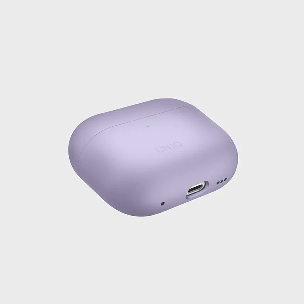 Picture of Apple Airpods Pro 2 Case | Uniq Lino Liquid Silicone Protective Hard Case with Strap for Apple Airpods Pro 2 (Lavender)