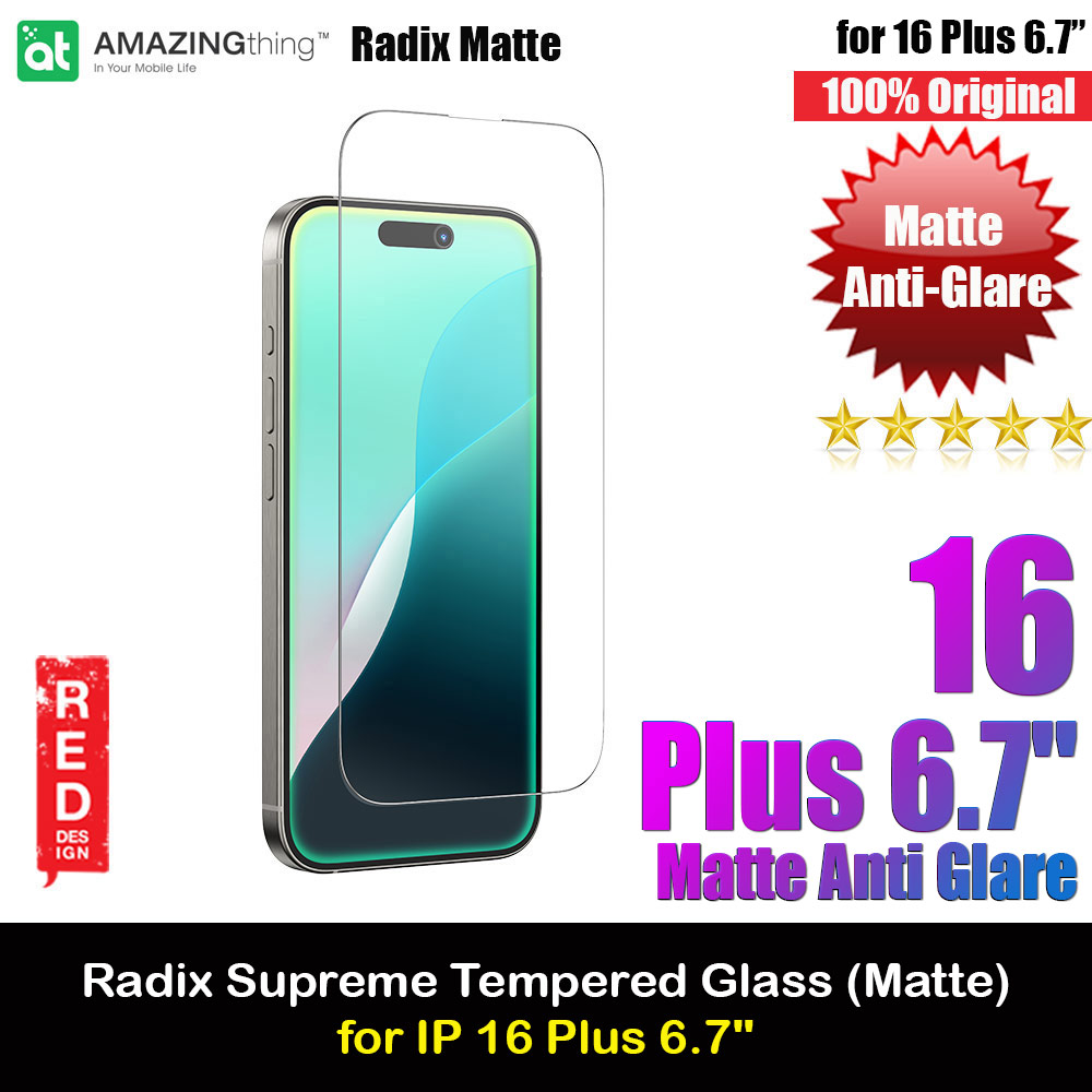 Picture of Amazingthing Radix Supreme Matte Anti Glare Fully Covered Tempered Glass for iPhone 16 Plus 6.7 (Matte Anti Glare) Apple iPhone 16 Plus 6.7- Apple iPhone 16 Plus 6.7 Cases, Apple iPhone 16 Plus 6.7 Covers, iPad Cases and a wide selection of Apple iPhone 16 Plus 6.7 Accessories in Malaysia, Sabah, Sarawak and Singapore 