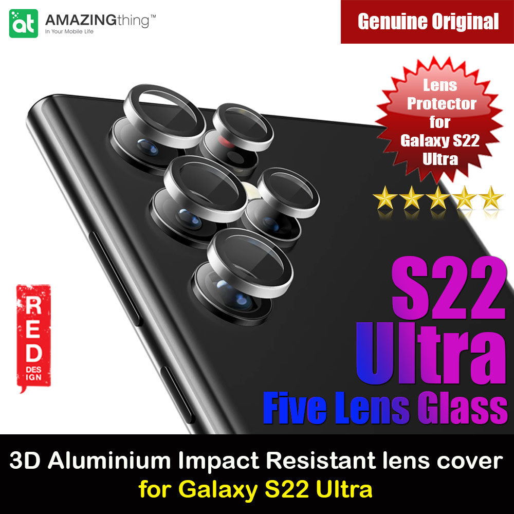 Picture of AMAZINGthing 3D Aluminum Impact Resistant Lens Cover Five Lens Glass Protector for Samsung Galaxy S22 Ultra (Silver) Samsung Galaxy S22 Ultra 5G 6.8- Samsung Galaxy S22 Ultra 5G 6.8 Cases, Samsung Galaxy S22 Ultra 5G 6.8 Covers, iPad Cases and a wide selection of Samsung Galaxy S22 Ultra 5G 6.8 Accessories in Malaysia, Sabah, Sarawak and Singapore 