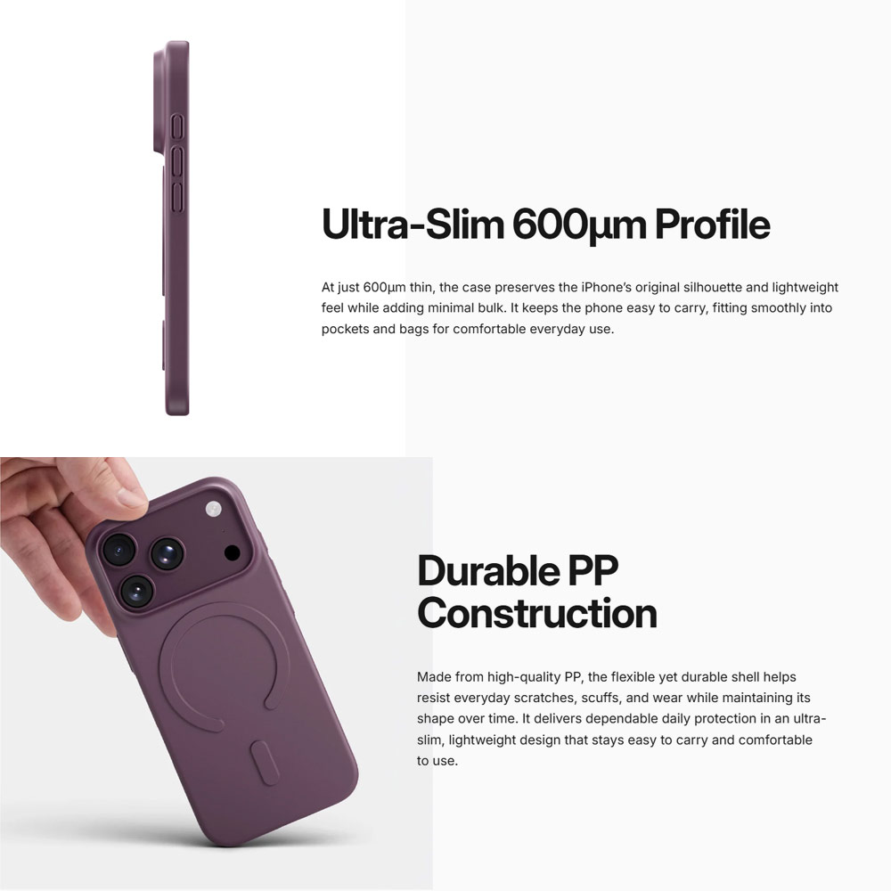 Picture of Apple iPhone 18 Pro Max Case | Amazingthing MINIMAL Air Slim Magnetic Charging Case for iPhone 18 Pro Max 6.9 - Purple