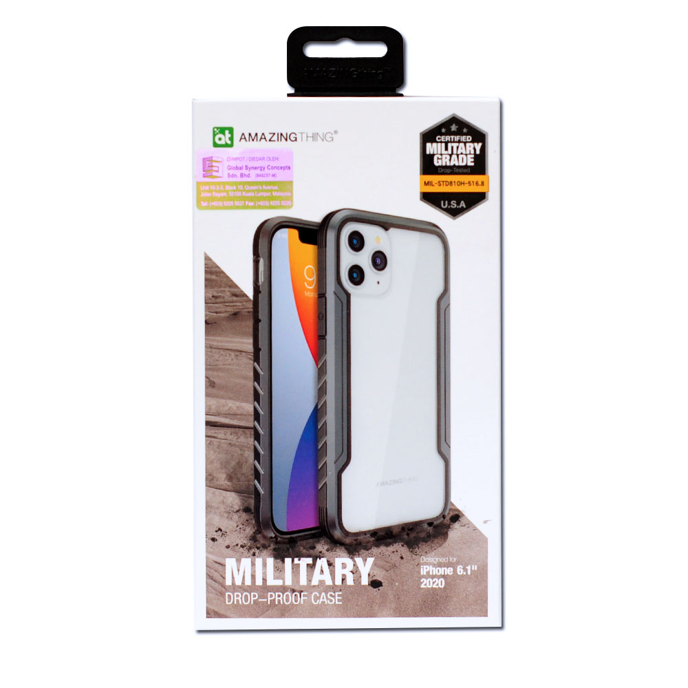 Picture of Apple iPhone 12 6.1 Case | Amazingthing Military Drop Proof Case for iPhone 12 iPhone 12 Pro 6.1 (Silver)