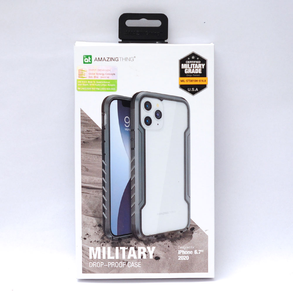 Picture of Apple iPhone 12 Pro Max 6.7 Case | Amazingthing Military Drop Proof Case for iPhone 12 Pro Max 6.7 (Silver)