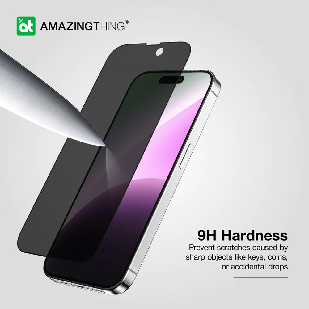 Picture of Apple iPhone 15 6.1  | Amazingthing Radix Privacy Fully Covered Tempered Glass for iPhone 15 6.1 (Anti View)