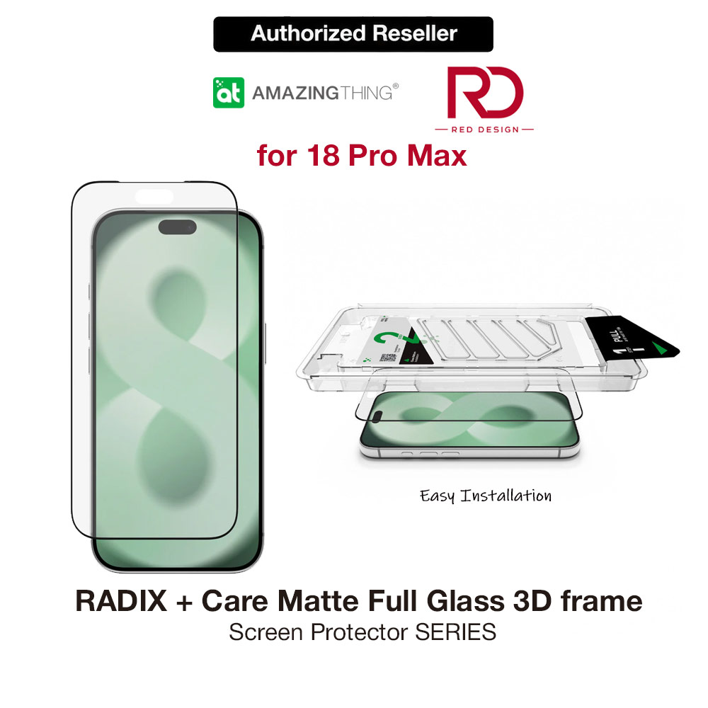 Picture of Amazingthing RADIX + Care Matte Full Tempered Glass 3D Frame Screen Protector for iPhone 18 Pro Max 6.9 - Matte Apple iPhone 18 Pro Max- Apple iPhone 18 Pro Max Cases, Apple iPhone 18 Pro Max Covers, iPad Cases and a wide selection of Apple iPhone 18 Pro Max Accessories in Malaysia, Sabah, Sarawak and Singapore 
