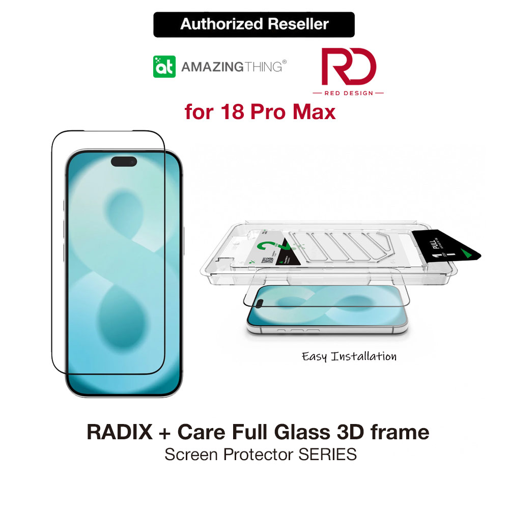 Picture of Amazingthing RADIX + Care Full Tempered Glass 3D Frame Screen Protector for iPhone 18 Pro Max 6.9 - Clear Apple iPhone 18 Pro Max- Apple iPhone 18 Pro Max Cases, Apple iPhone 18 Pro Max Covers, iPad Cases and a wide selection of Apple iPhone 18 Pro Max Accessories in Malaysia, Sabah, Sarawak and Singapore 