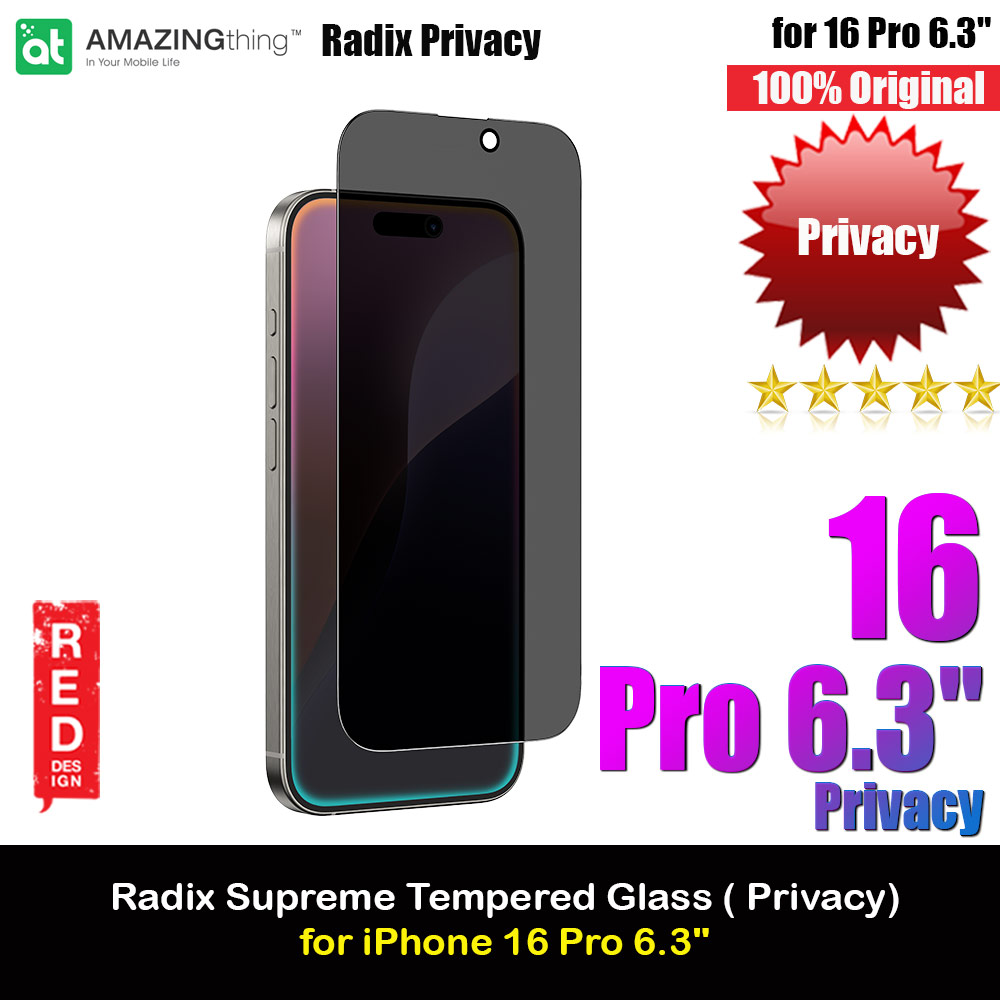 Picture of Amazingthing Radix Supreme Privacy Fully Covered Tempered Glass for iPhone 16 Pro 6.3 (Privacy) Apple iPhone 16 Pro 6.3- Apple iPhone 16 Pro 6.3 Cases, Apple iPhone 16 Pro 6.3 Covers, iPad Cases and a wide selection of Apple iPhone 16 Pro 6.3 Accessories in Malaysia, Sabah, Sarawak and Singapore 