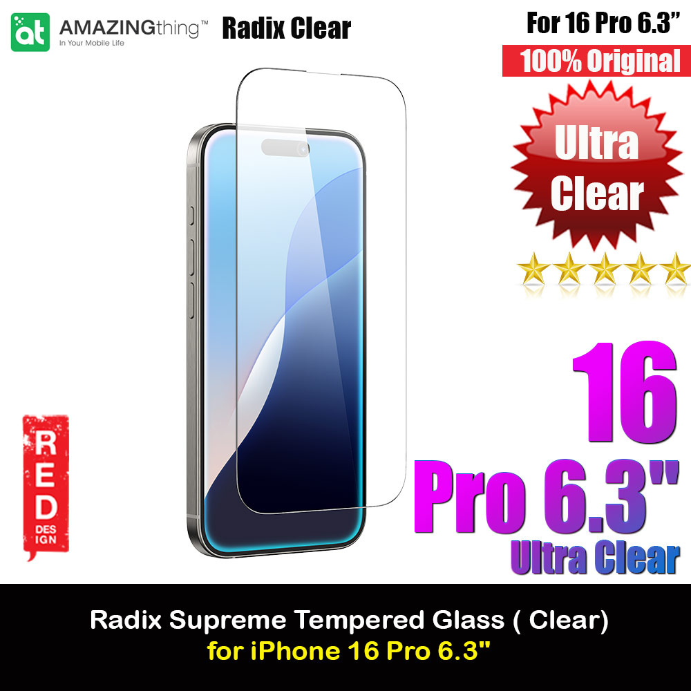 Picture of Amazingthing Radix Supreme Fully Covered Tempered Glass for iPhone 16 Pro 6.3 (Ultra Clear) Apple iPhone 16 Pro 6.3- Apple iPhone 16 Pro 6.3 Cases, Apple iPhone 16 Pro 6.3 Covers, iPad Cases and a wide selection of Apple iPhone 16 Pro 6.3 Accessories in Malaysia, Sabah, Sarawak and Singapore 