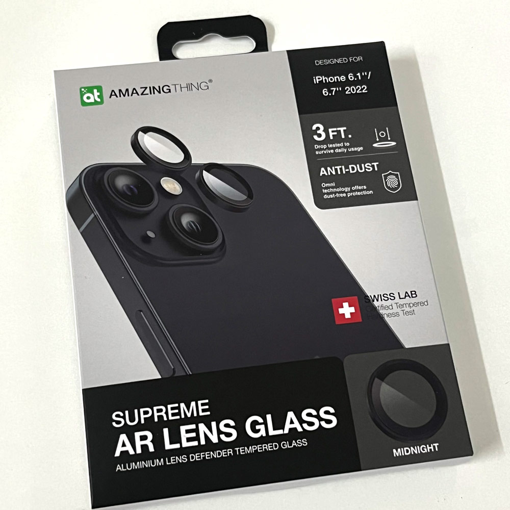 Picture of Apple iPhone 14 6.1  | Amazingthing Supreme AR Lens Glass Aluminum Defender Tempered Glass Protector for iPhone 14 6.1 iPhone 14 Plus 6.7 (2PCS Midnight Black)