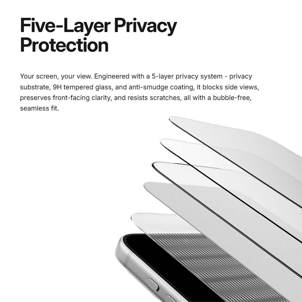 Picture of Apple iPhone 18 Pro Max Screen Protector | Amazingthing Titan Care Privacy 3D Frame Full Tempered Glass Screen Protector with Dust Filter for iPhone 18 Pro Max 6.9 - Privacy