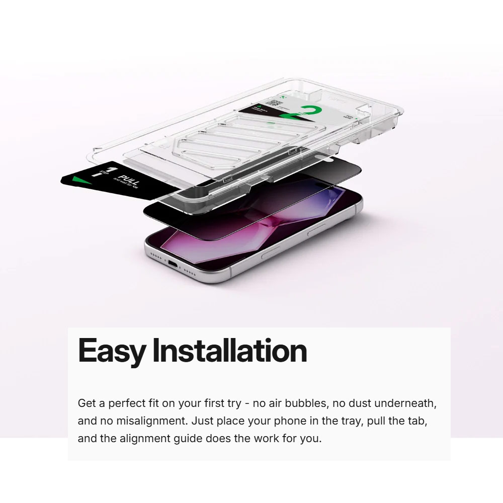 Picture of Apple iPhone 18 Pro Max Screen Protector | Amazingthing Titan Care Privacy 3D Frame Full Tempered Glass Screen Protector with Dust Filter for iPhone 18 Pro Max 6.9 - Privacy