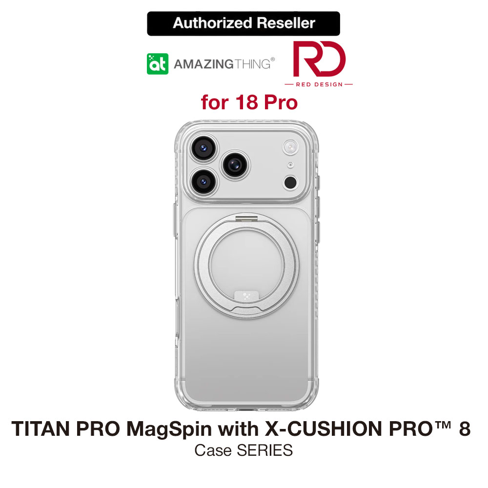 Picture of Amazingthing TITAN PRO MagSpin Magnetic Kickstand Case with X-CUSHION PRO Protection for iPhone 18 Pro 6.3 - Clear Apple iPhone 18 Pro- Apple iPhone 18 Pro Cases, Apple iPhone 18 Pro Covers, iPad Cases and a wide selection of Apple iPhone 18 Pro Accessories in Malaysia, Sabah, Sarawak and Singapore 